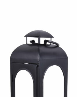 Better Homes & Gardens 18″ Decorative Black Metal Pillar Candle Holder Lantern, Medium